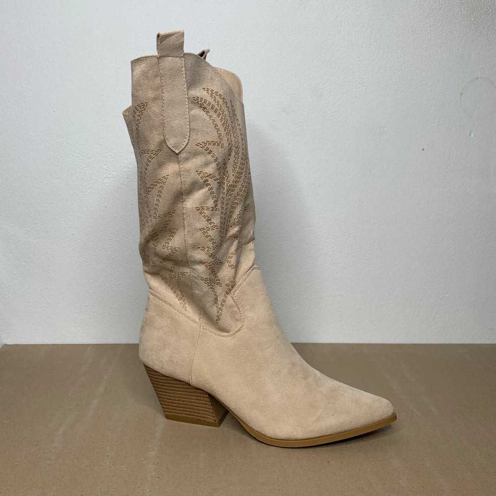 Bota Texana Bege Cano Alto