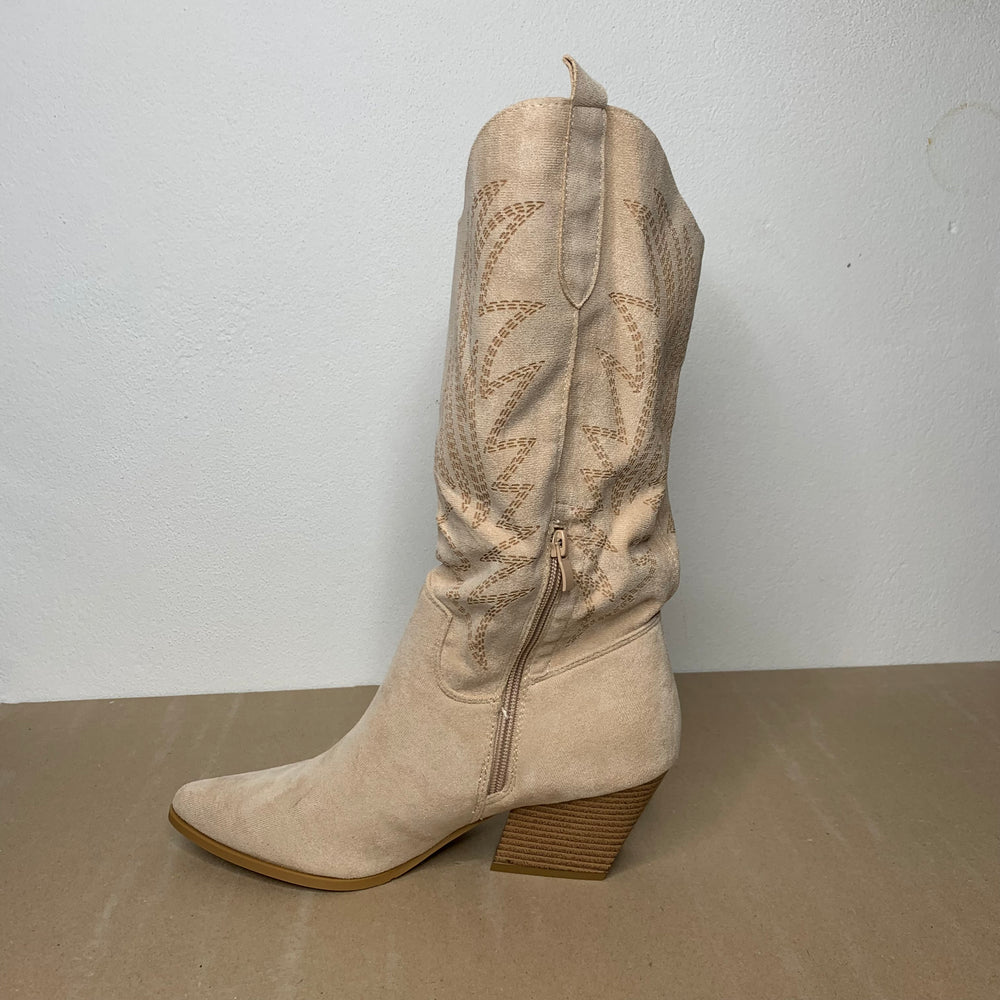 Bota Texana Bege Cano Alto
